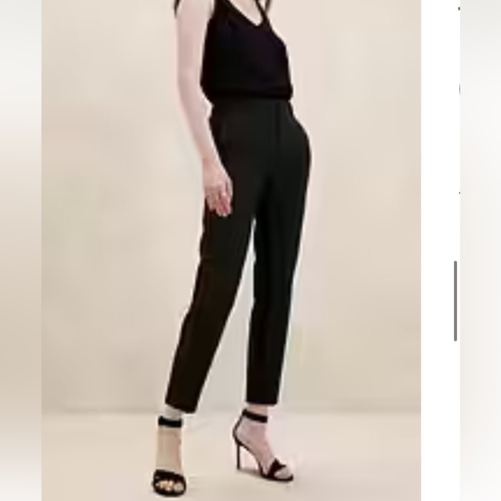 Banana Republic sculpted tailored trouser black 8p slacks NWT NEW